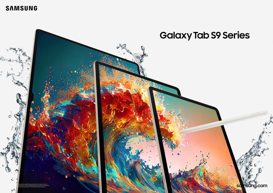 Официальная иллюстрация линейки Galaxy Tab S9, S9+ и S9 Ultra.